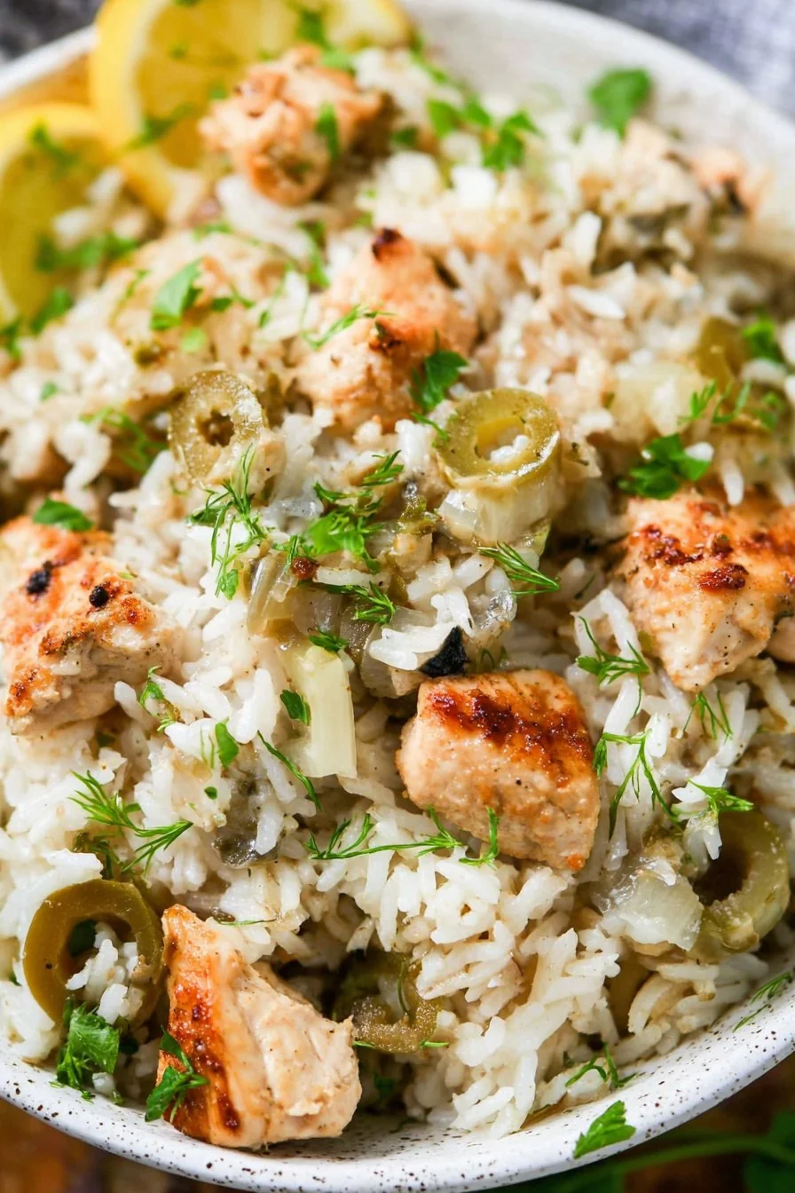 Instant Pot Greek Chicken and Rice cooking process