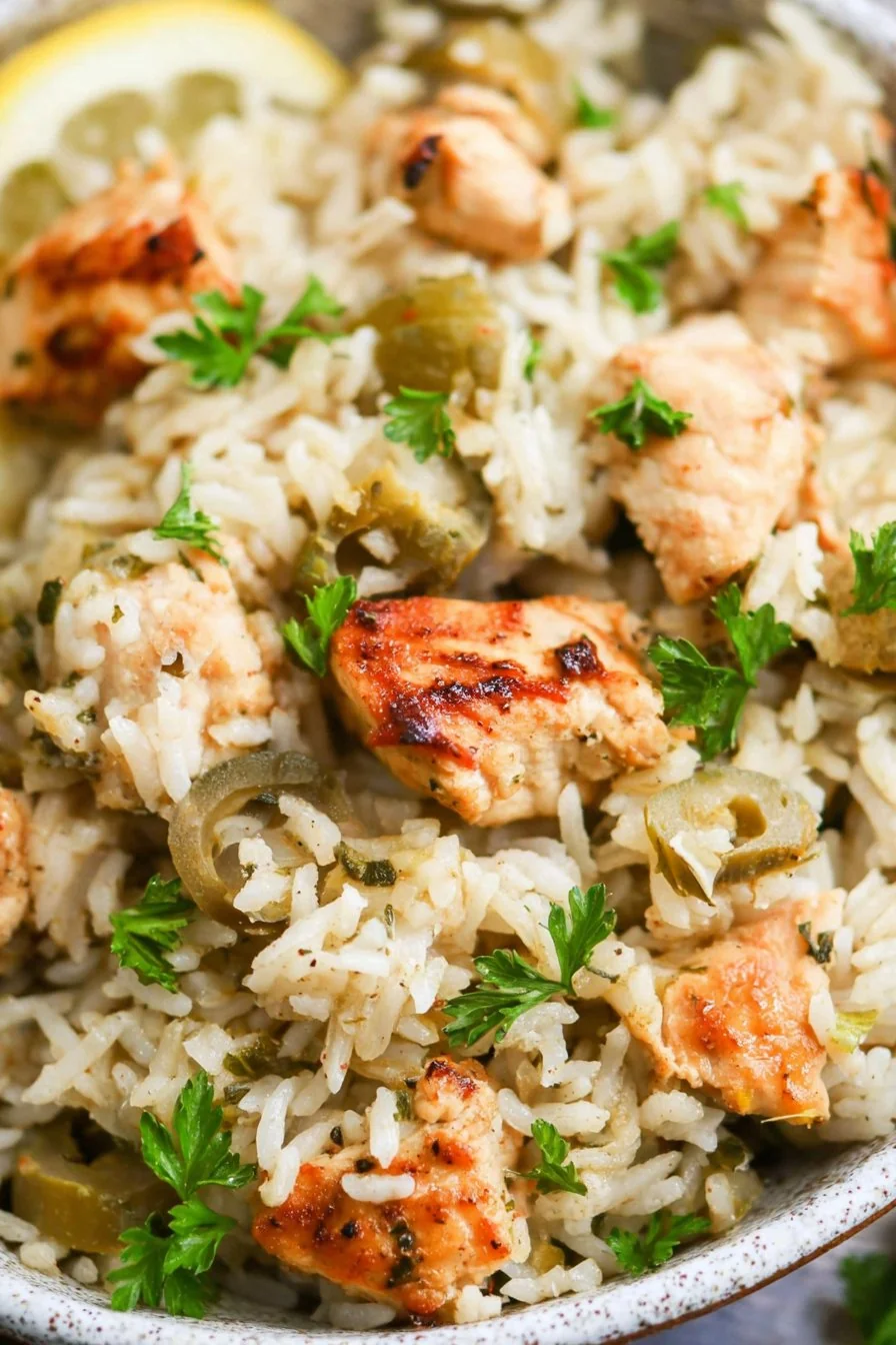 Instant Pot Greek Chicken and Rice cooking process