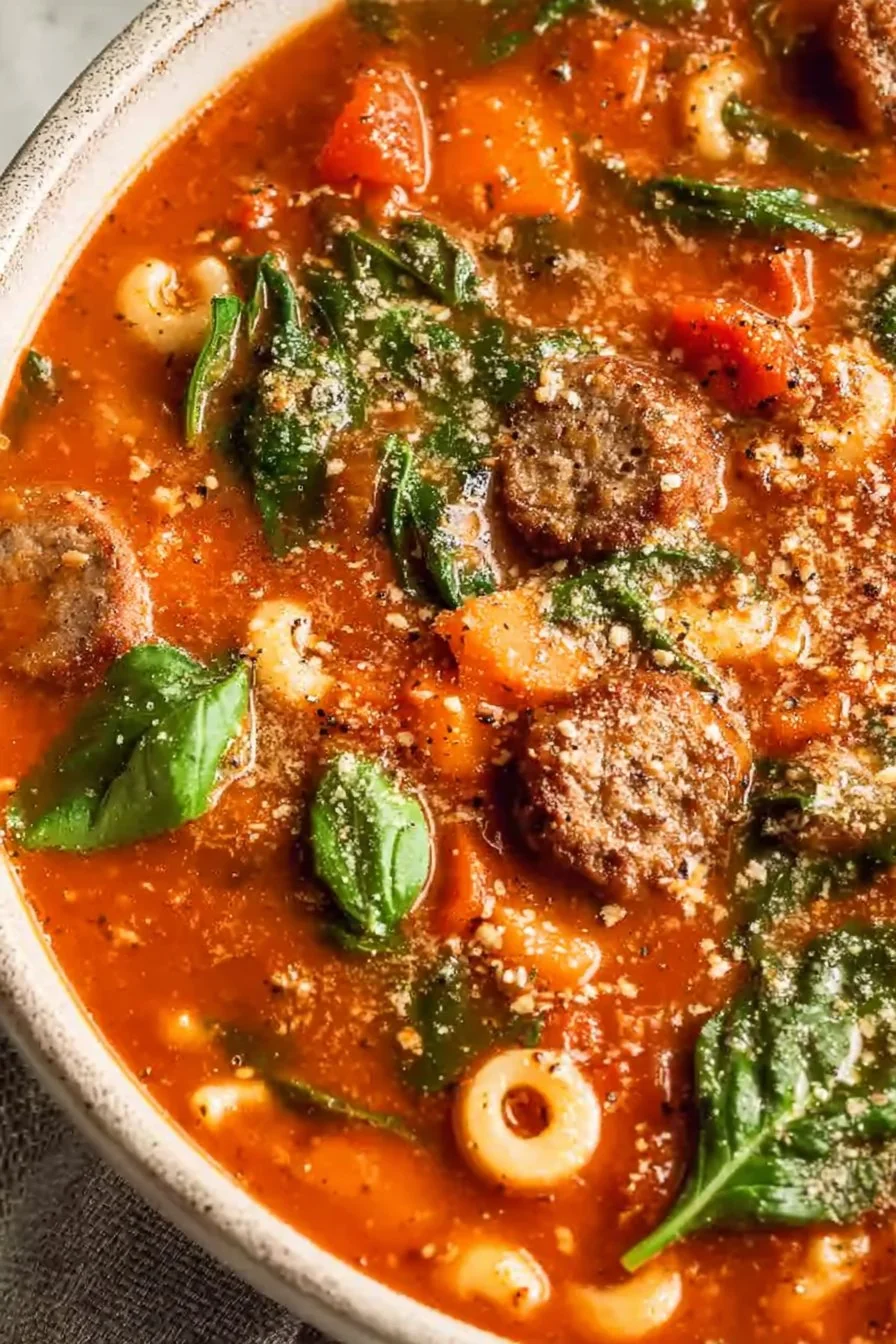 Italian Soup with Sausage cooking process