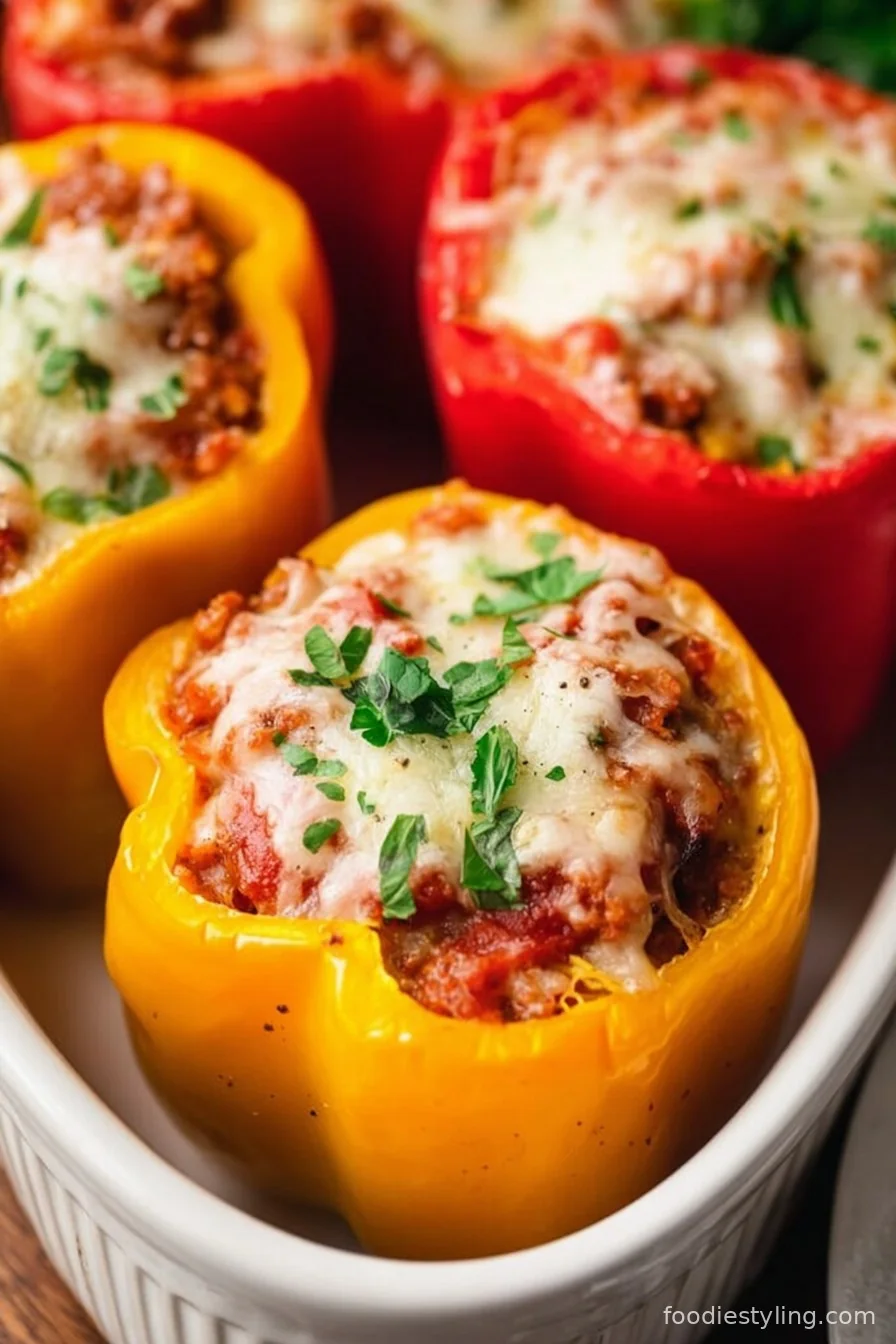 Keto Stuffed Peppers cooking process