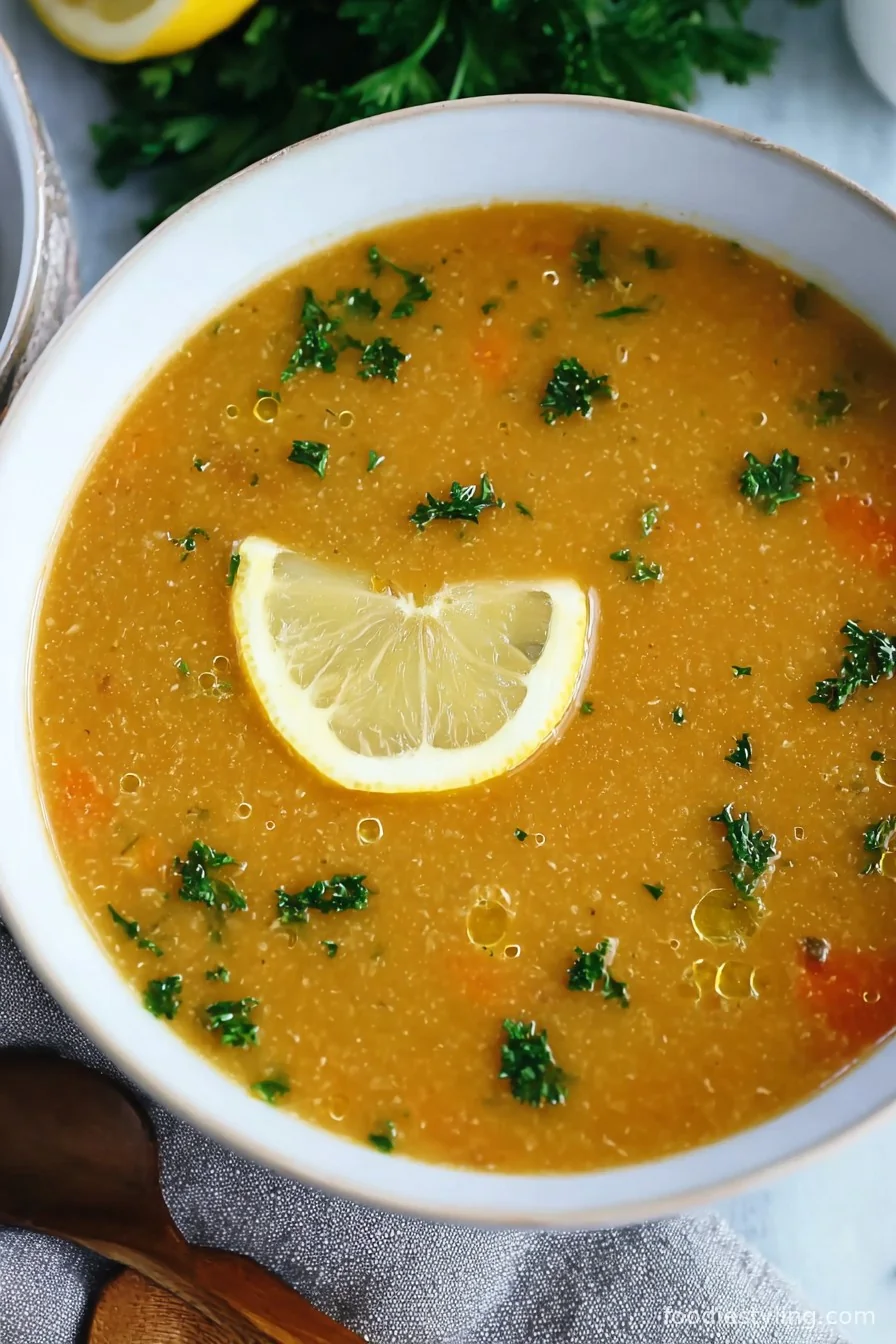 Lebanese Lentil Soup cooking process