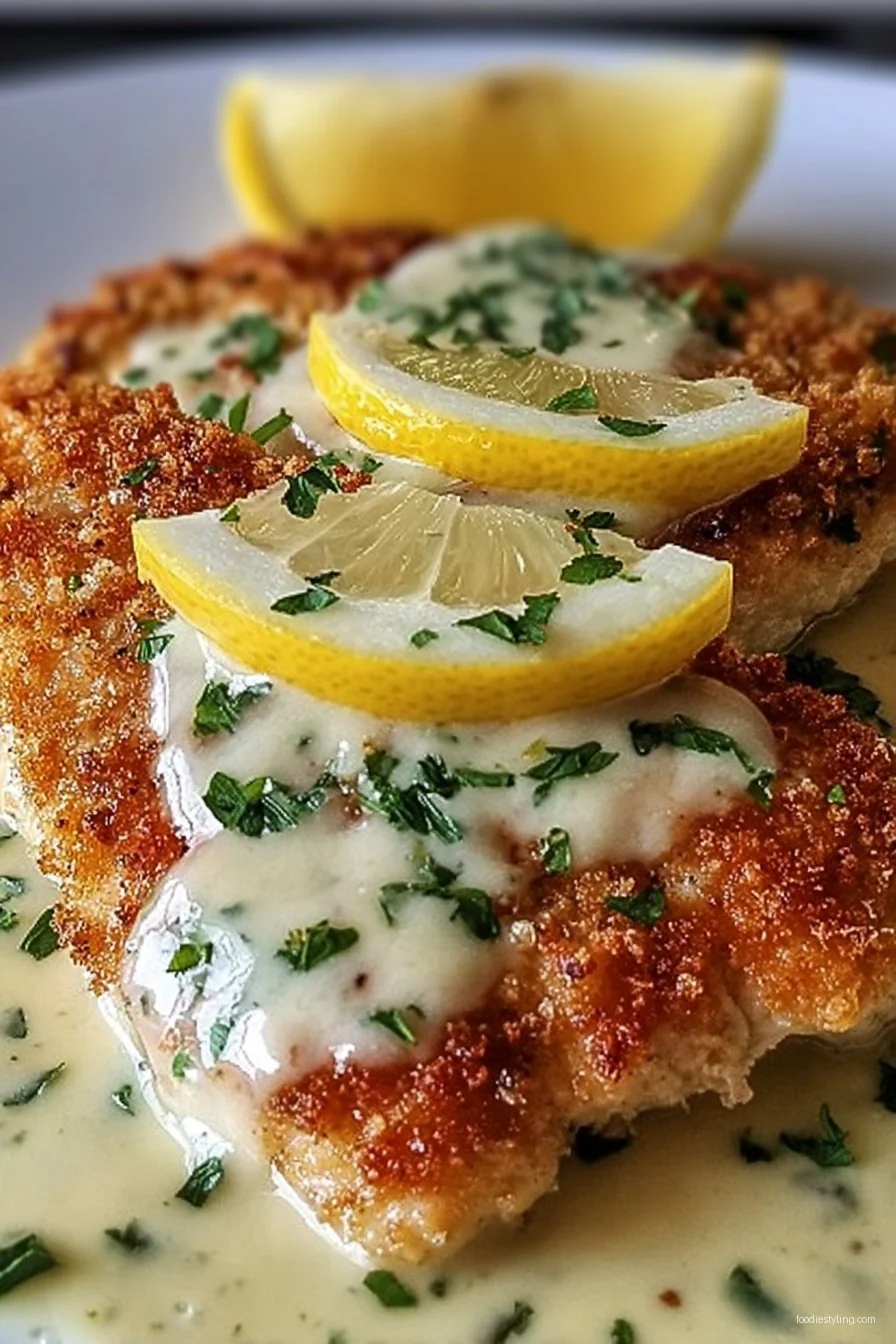 Lemon Pecorino Crusted Chicken with Creamy Lemon Sauce cooking process