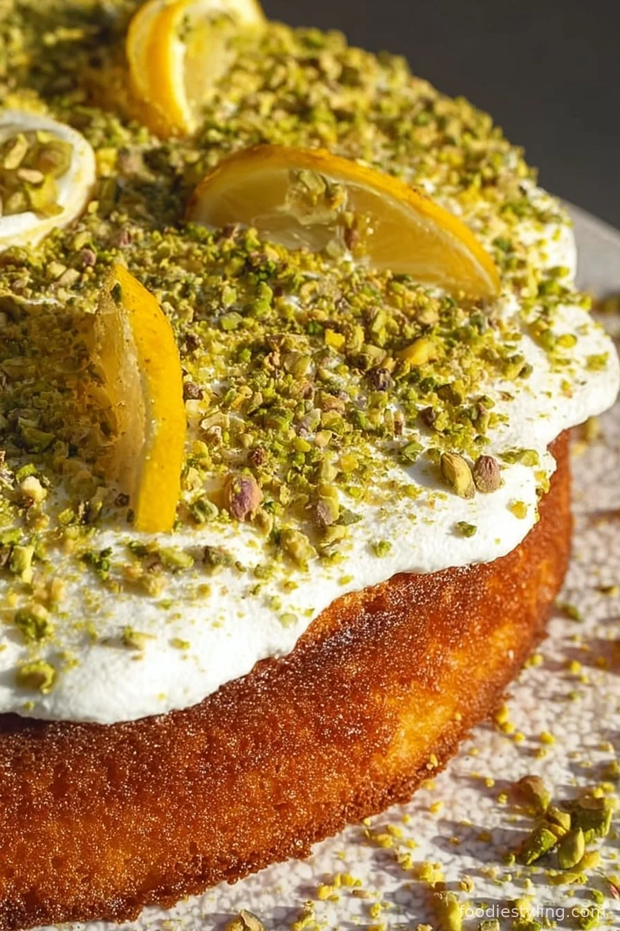 Lemon Pistachio Cake cooking process