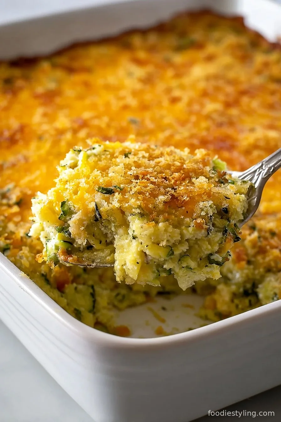 Loaded Zucchini Casserole cooking process