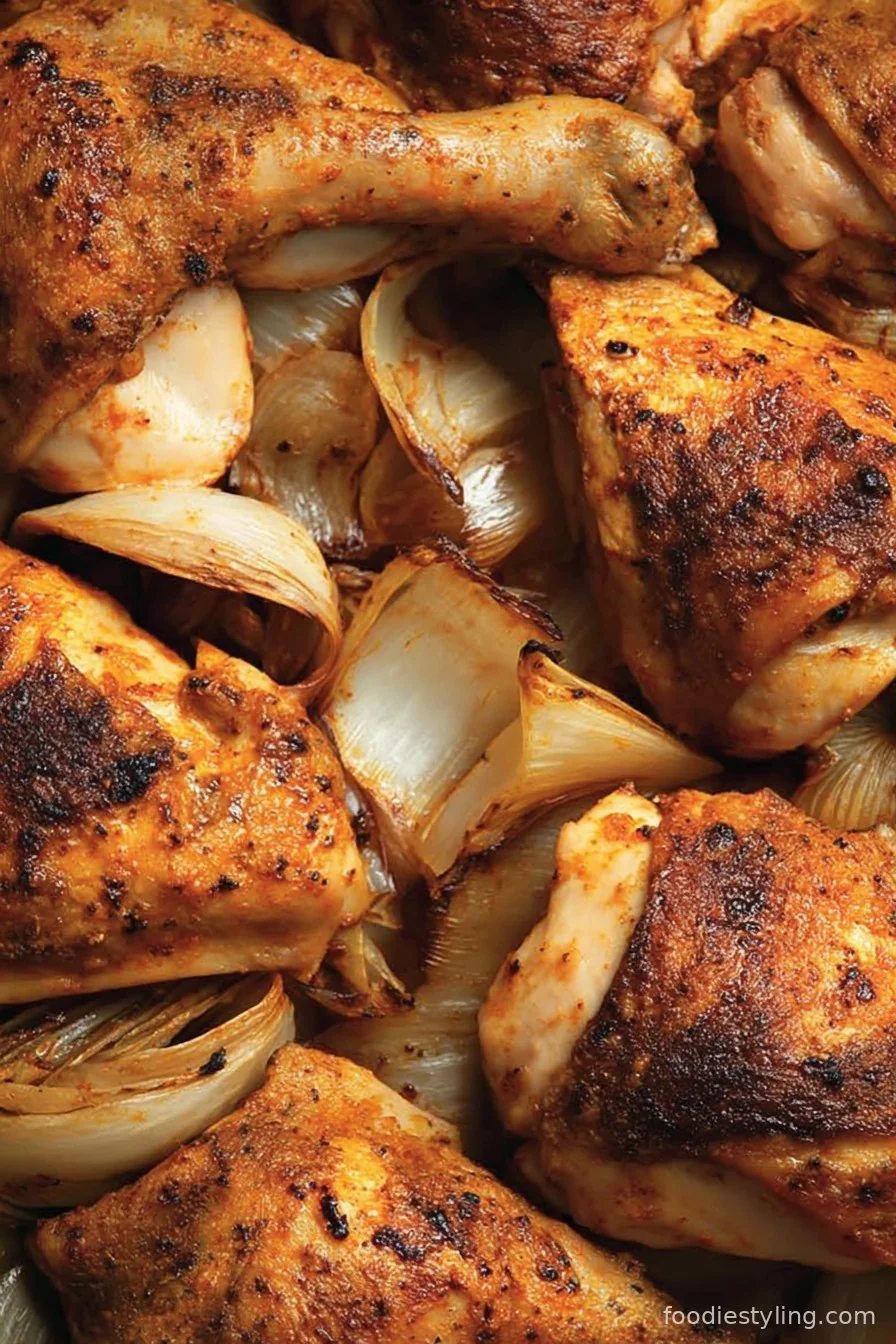 Macedonian Spiced Chicken cooking process