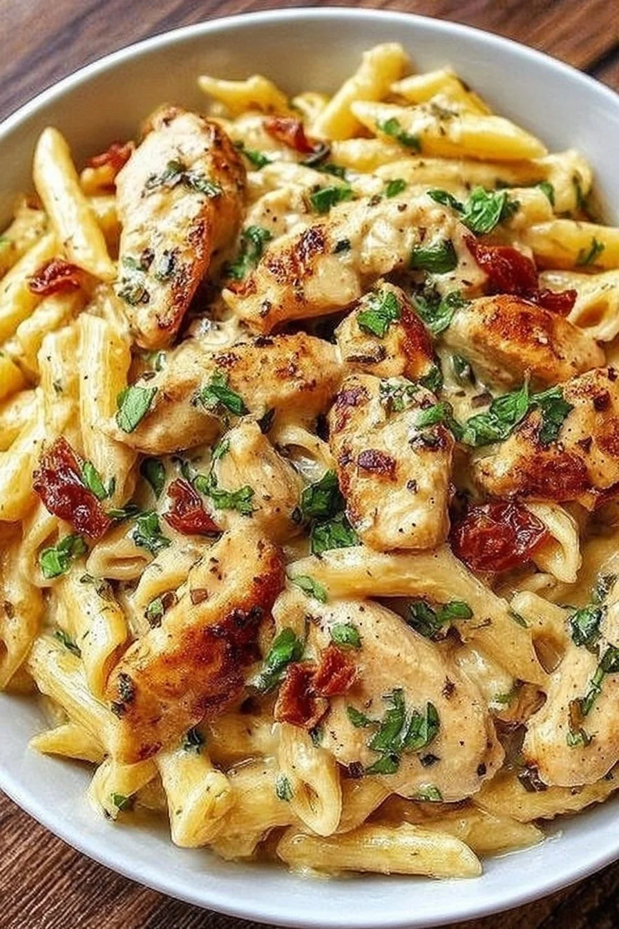 Marry Me Chicken Pasta cooking process