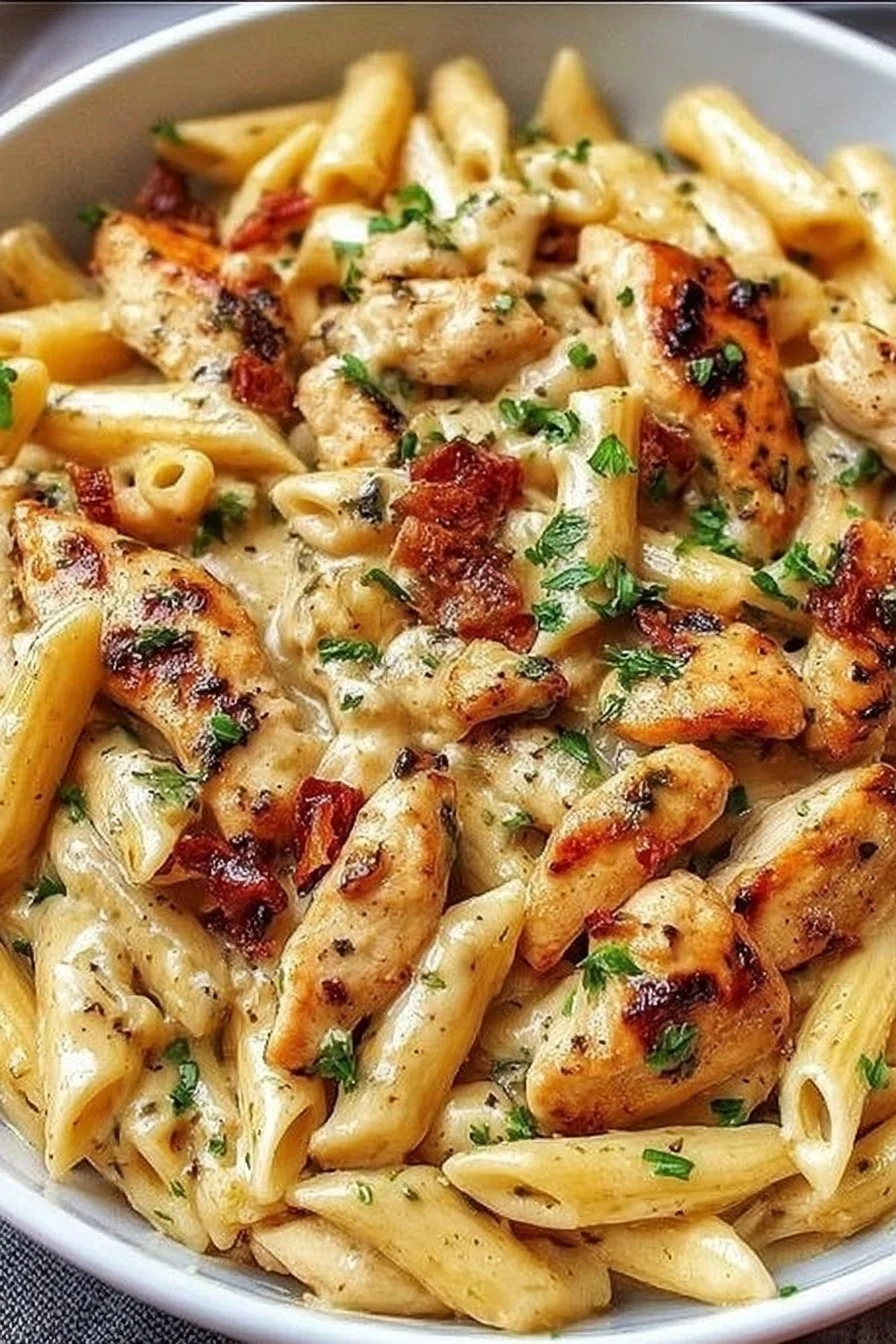 Marry Me Chicken Pasta cooking process