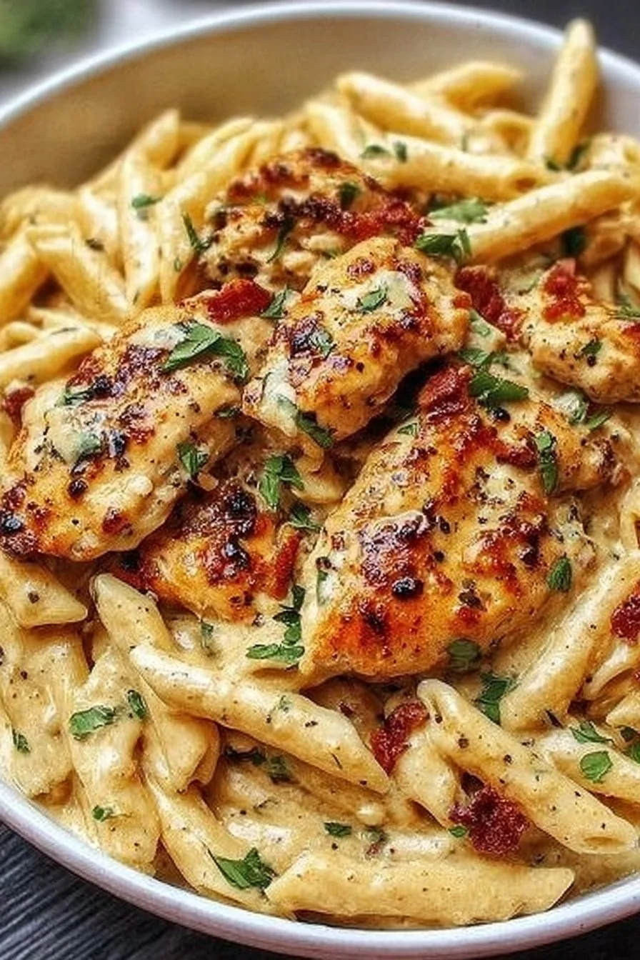 Marry Me Chicken Pasta cooking process
