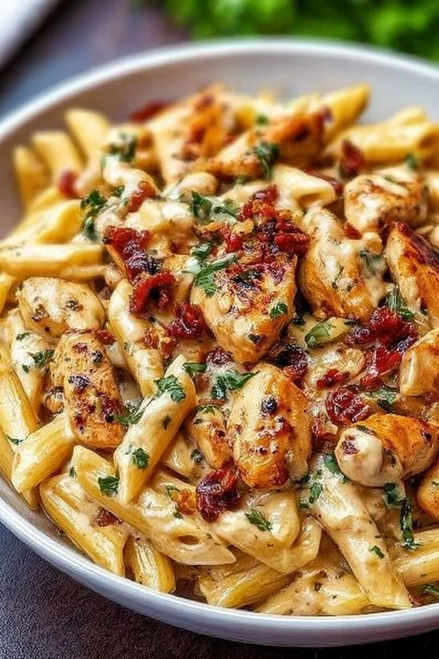 Marry Me Chicken Pasta cooking process