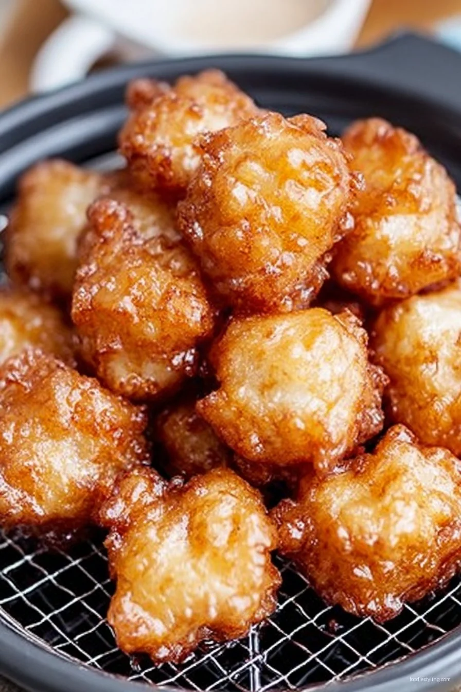 Mini Cinnamon Apple Fritters cooking process