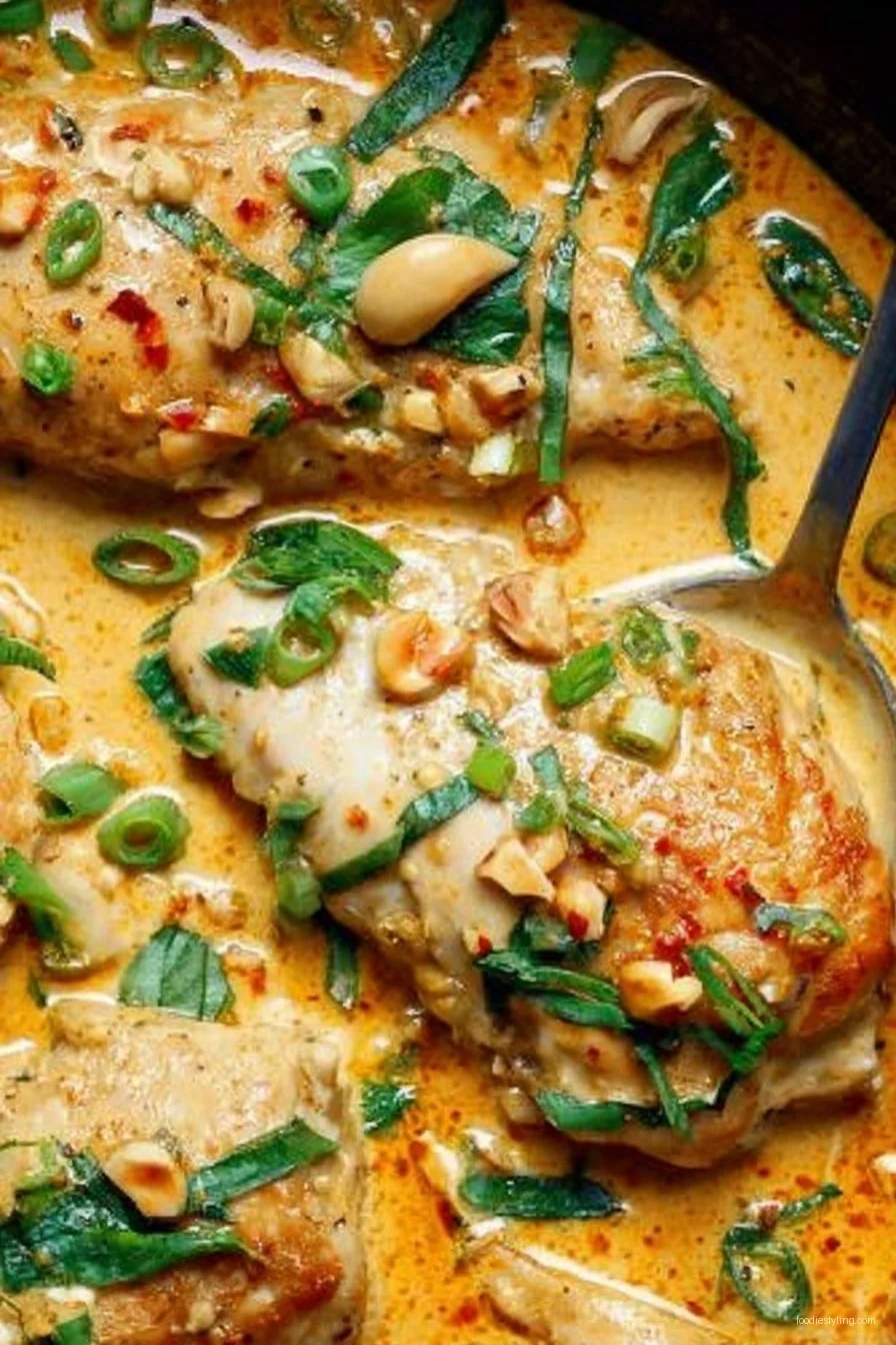 Mozzarella Chicken in Basil Cream Sauce cooking process