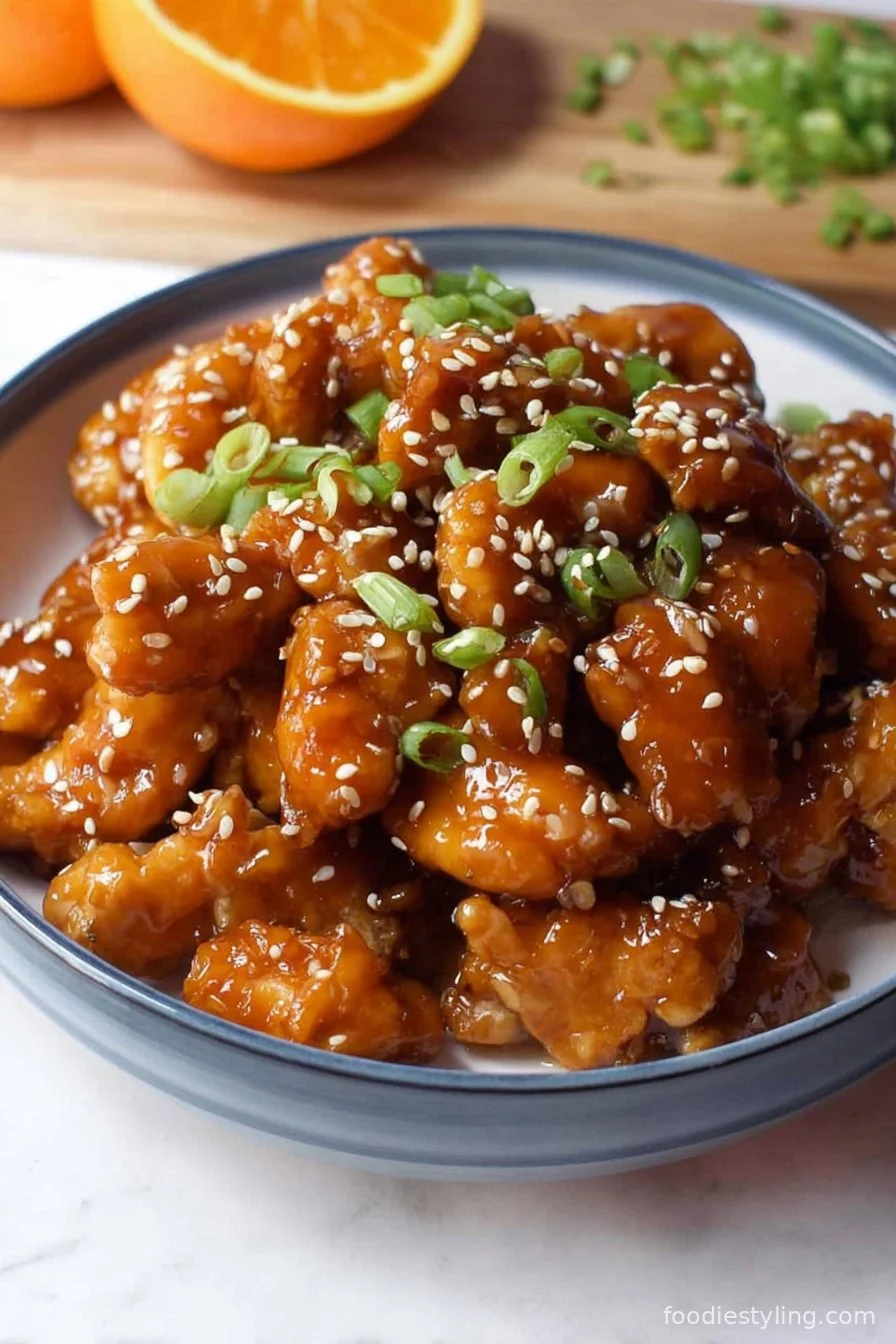 Orange Chicken cooking process