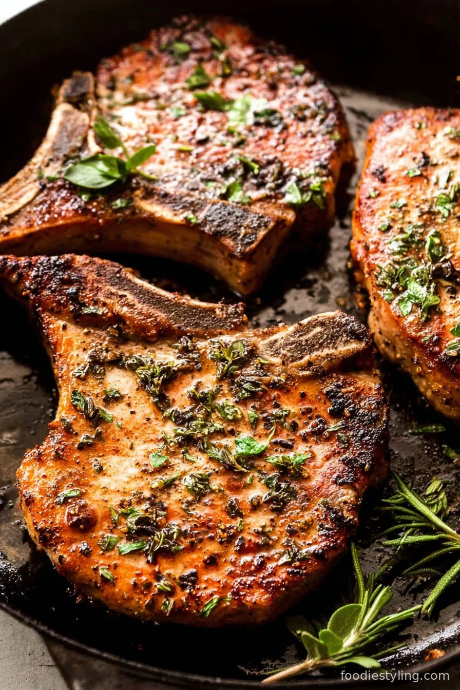 Oven Baked Bone-In Pork Chops cooking process