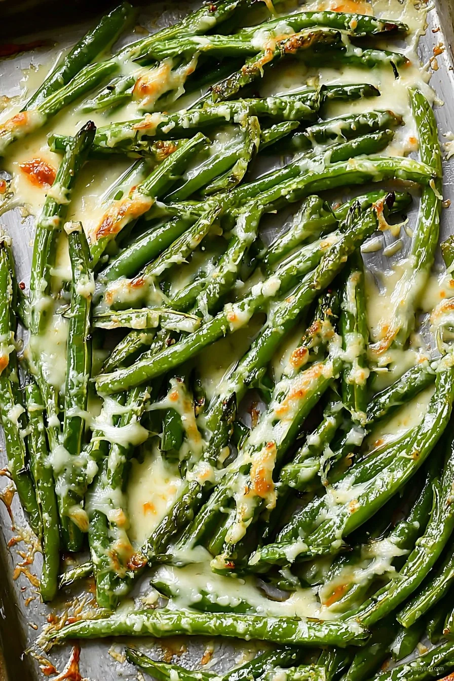 Parmesan Roasted Green Beans cooking process