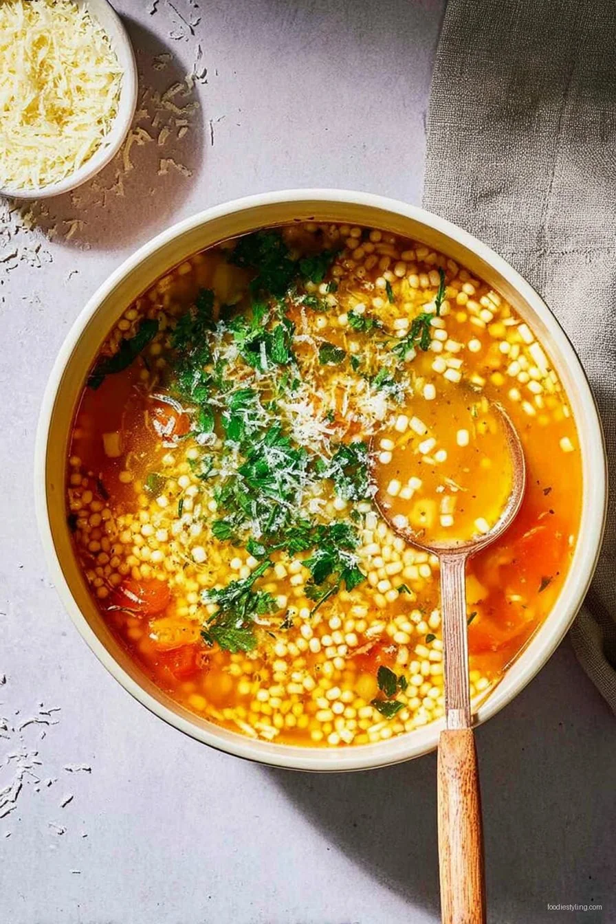 Pastina Soup cooking process