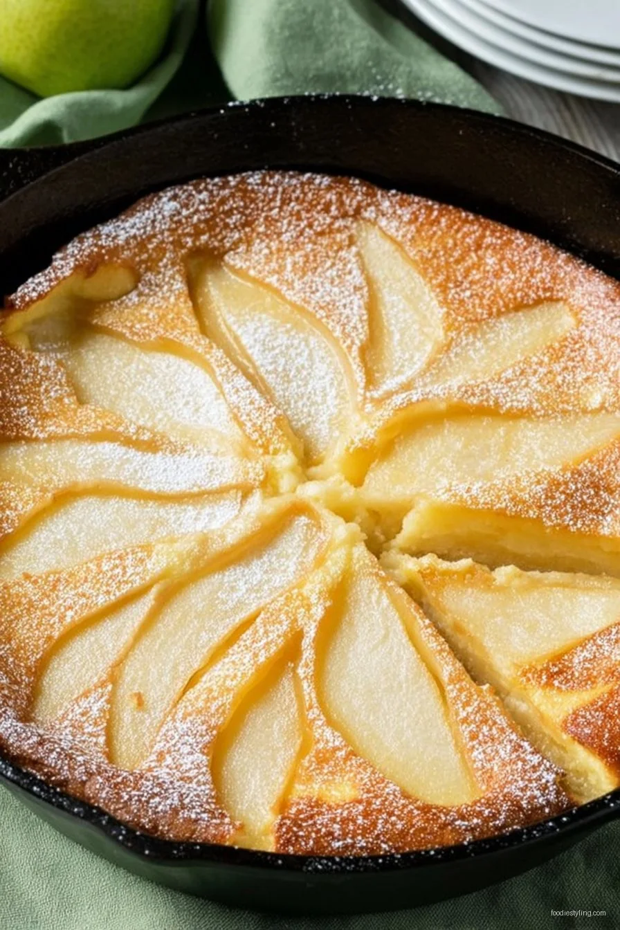 Pear Custard Pie cooking process