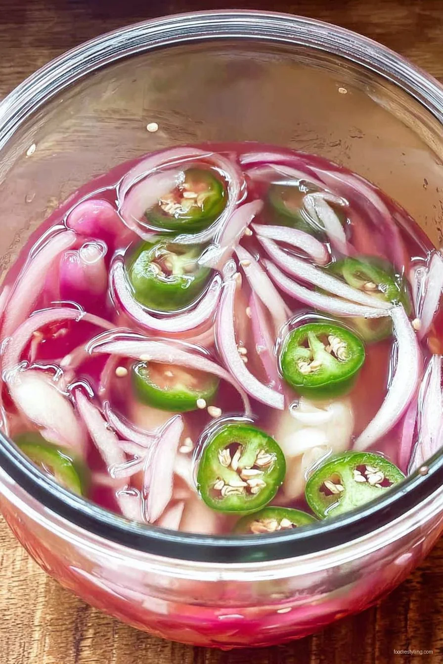 Pickled Onions and Jalapeños cooking process