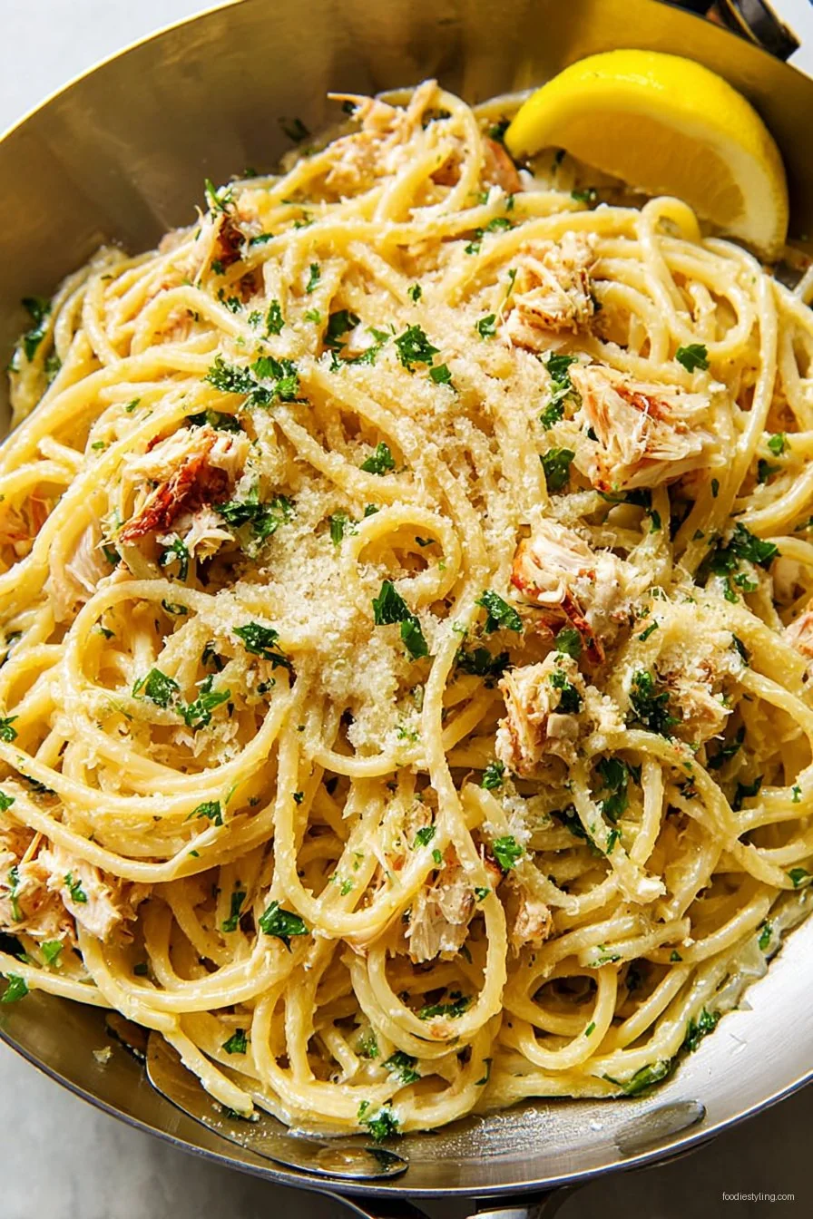 Quick and Easy Crab Pasta cooking process