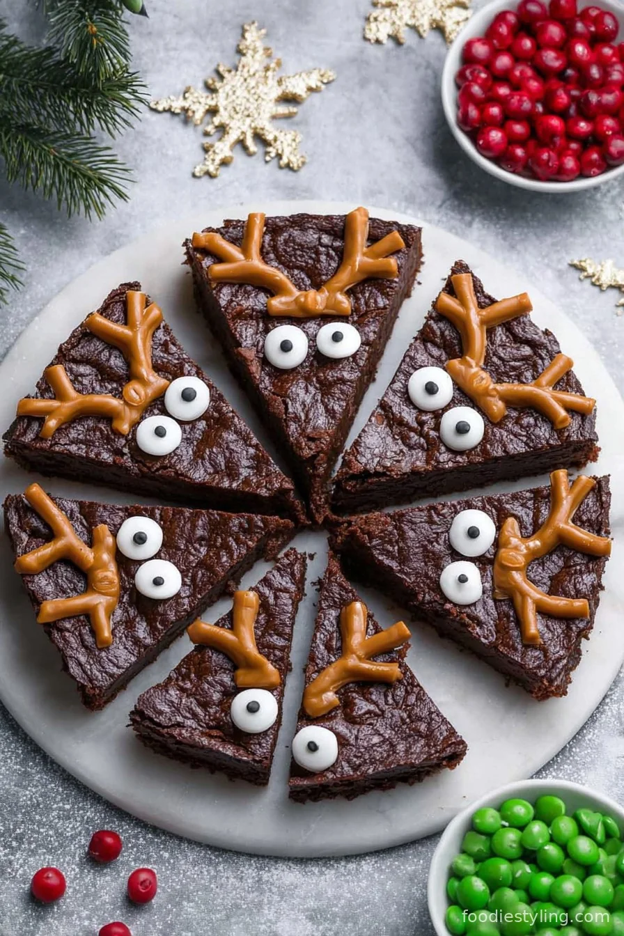 Reindeer Brownies cooking process