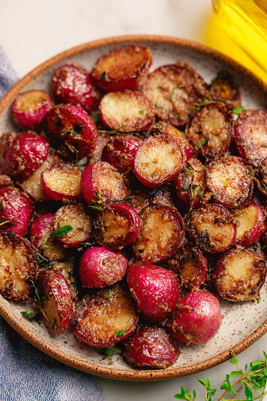 Roasted Radishes with Garlic Browned Butter cooking process