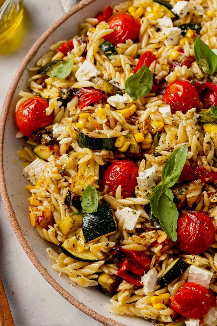 Roasted Vegetable Pasta Salad cooking process
