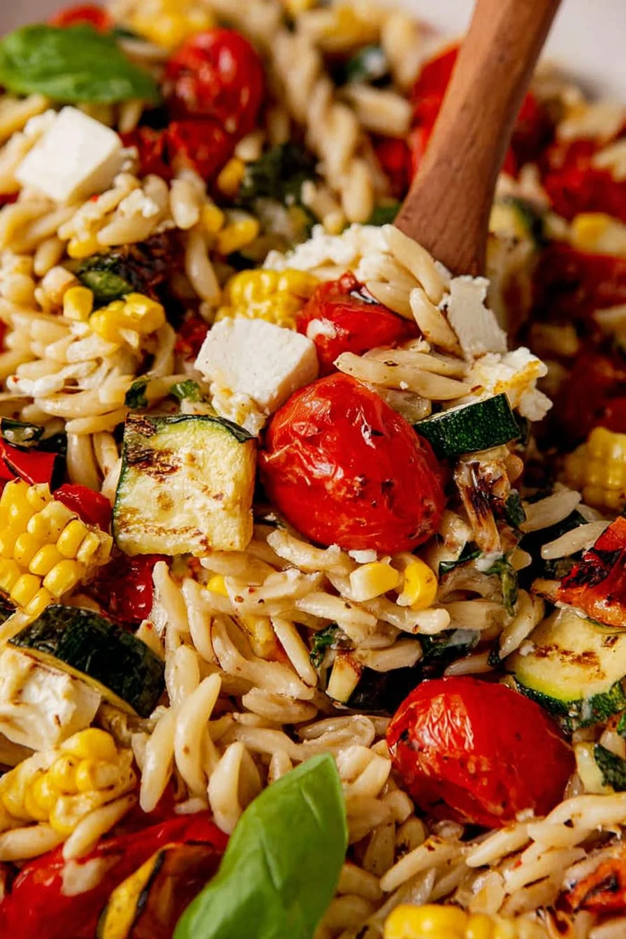 Roasted Vegetable Pasta Salad cooking process