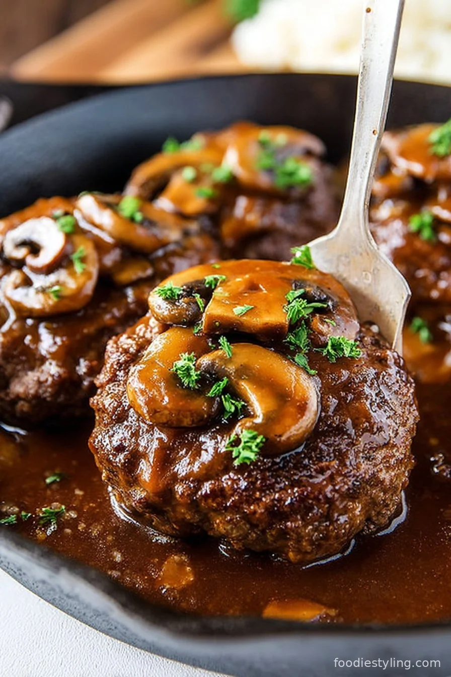 Salisbury Steak cooking process