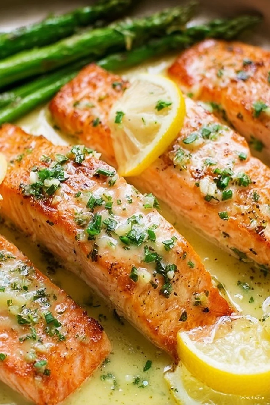 Salmon with Garlic Lemon Butter Sauce Recipe cooking process