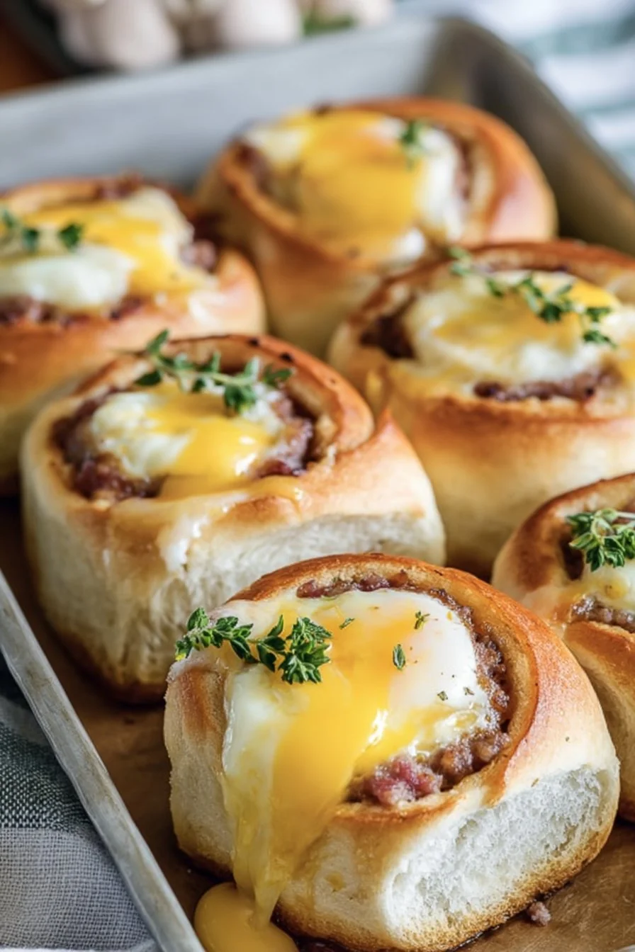 Sausage and Egg Breakfast Rolls cooking process