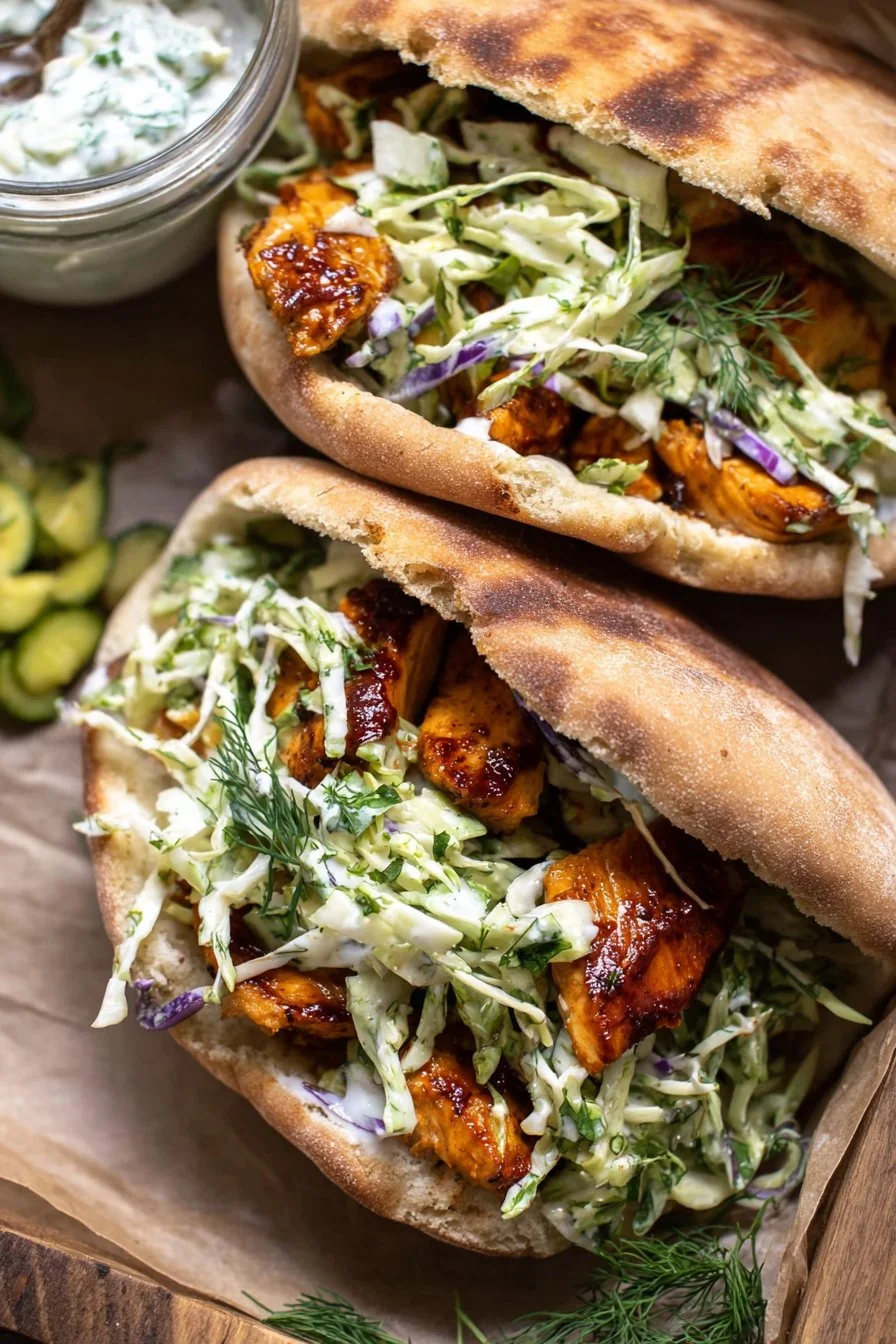 Sheet Pan Chicken Pitas with Herby Ranch Slaw cooking process
