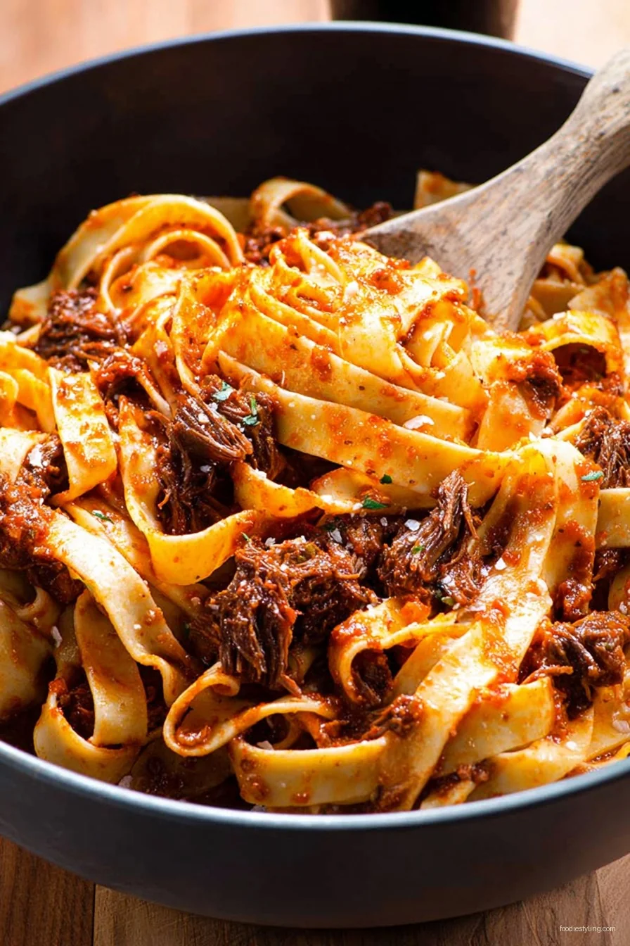 Short Rib Ragu with Pappardelle cooking process