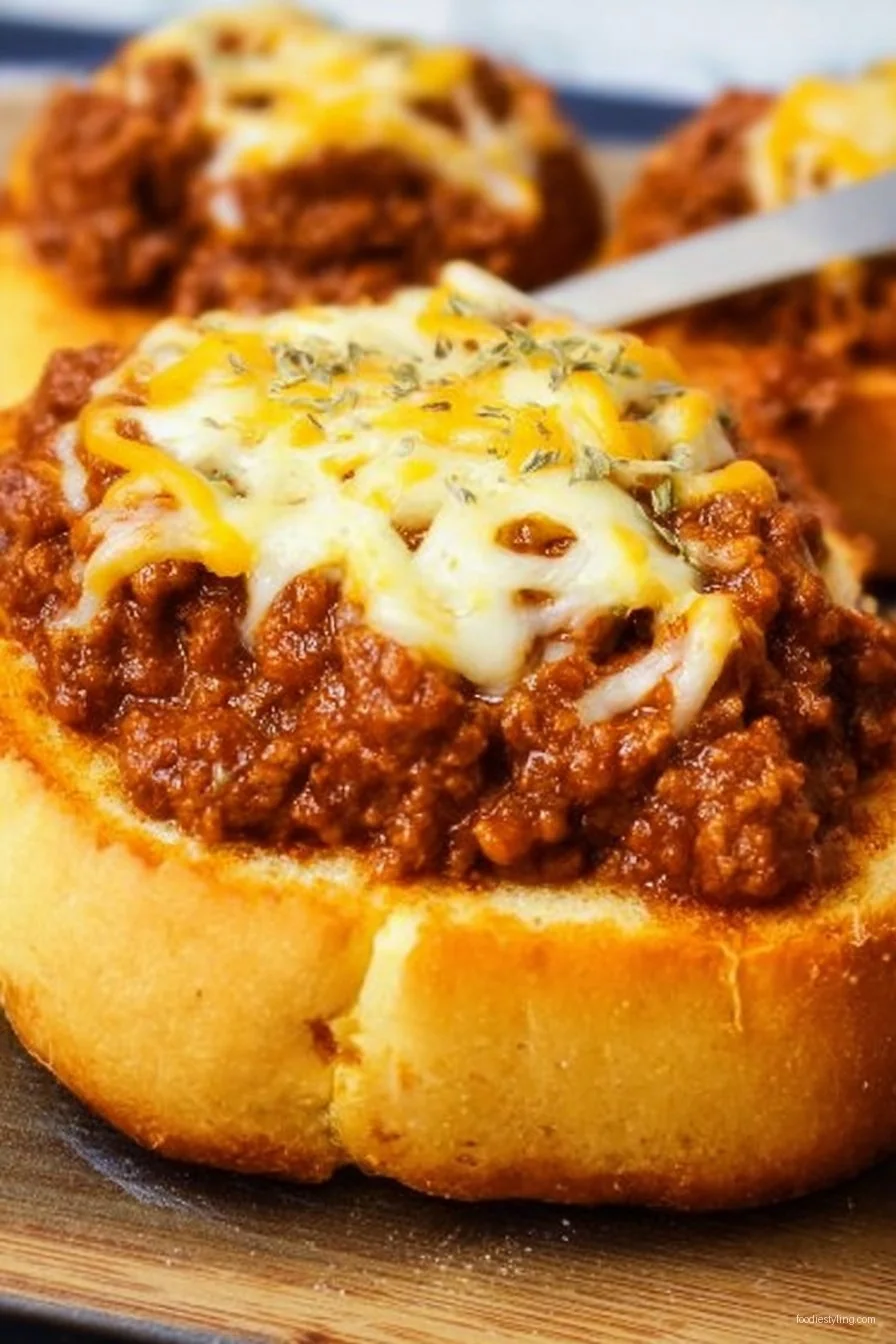 Sloppy Joes on Texas Toast cooking process