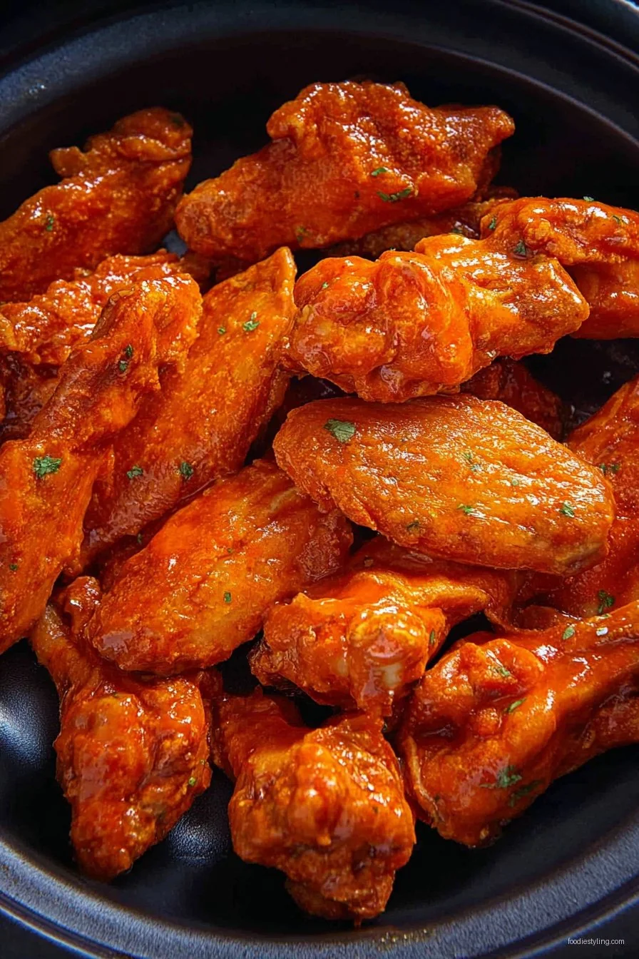 Slow Cooker Buffalo Wings cooking process