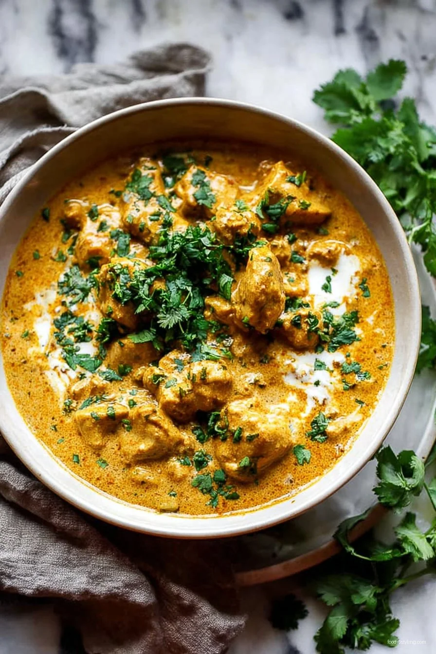 Slow Cooker Chicken Korma cooking process