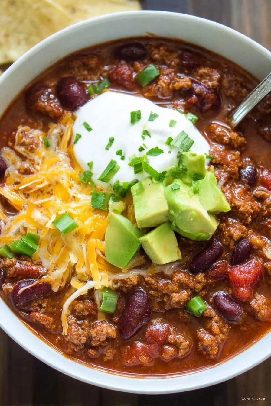 Slow Cooker Chili Recipe cooking process