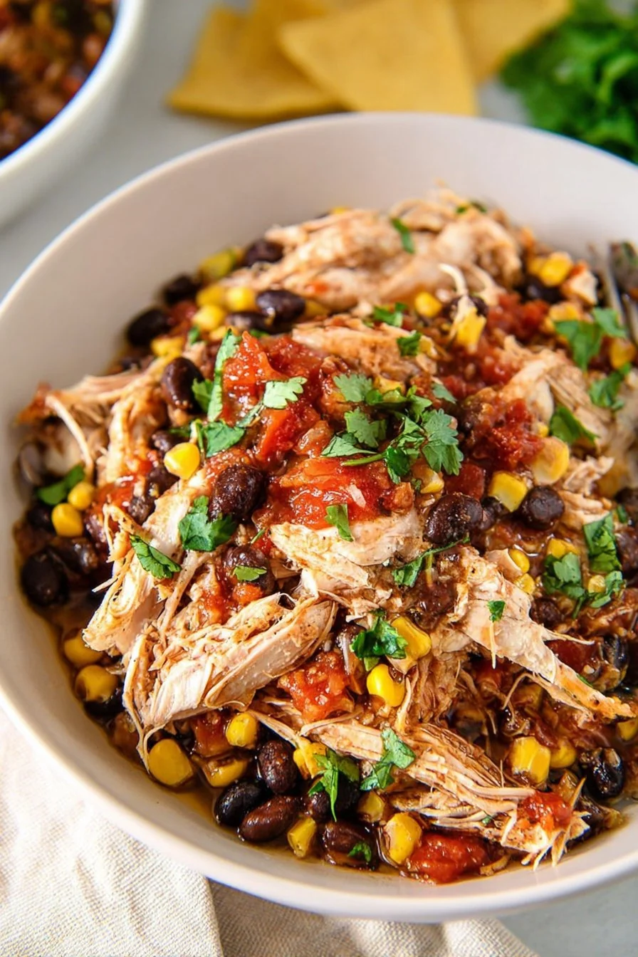 Slow Cooker Mexican Chicken cooking process