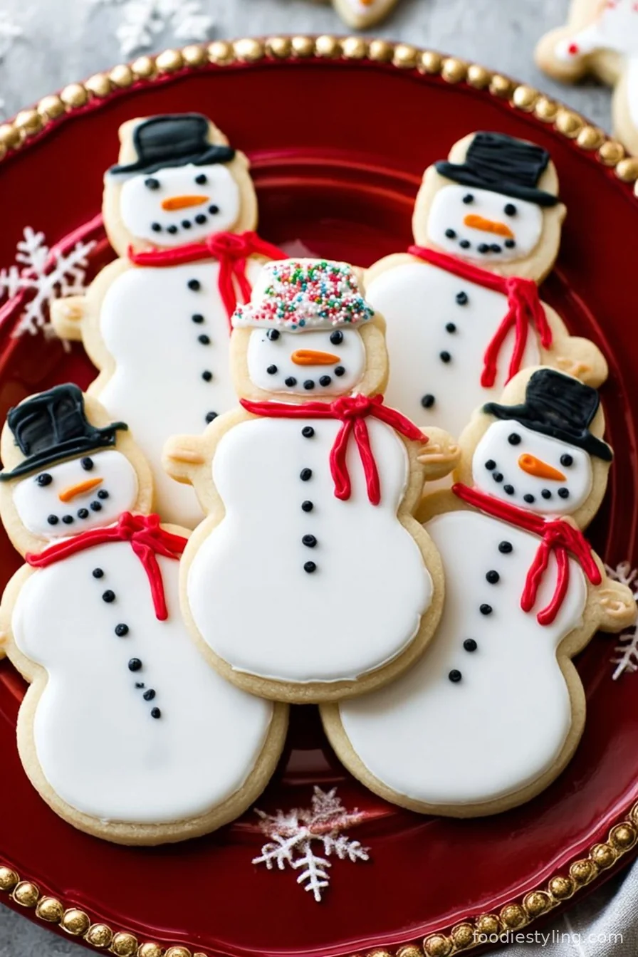 Snowman Sugar Cookies cooking process
