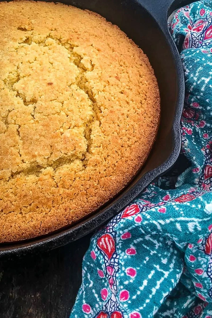 Southern Skillet Cornbread cooking process