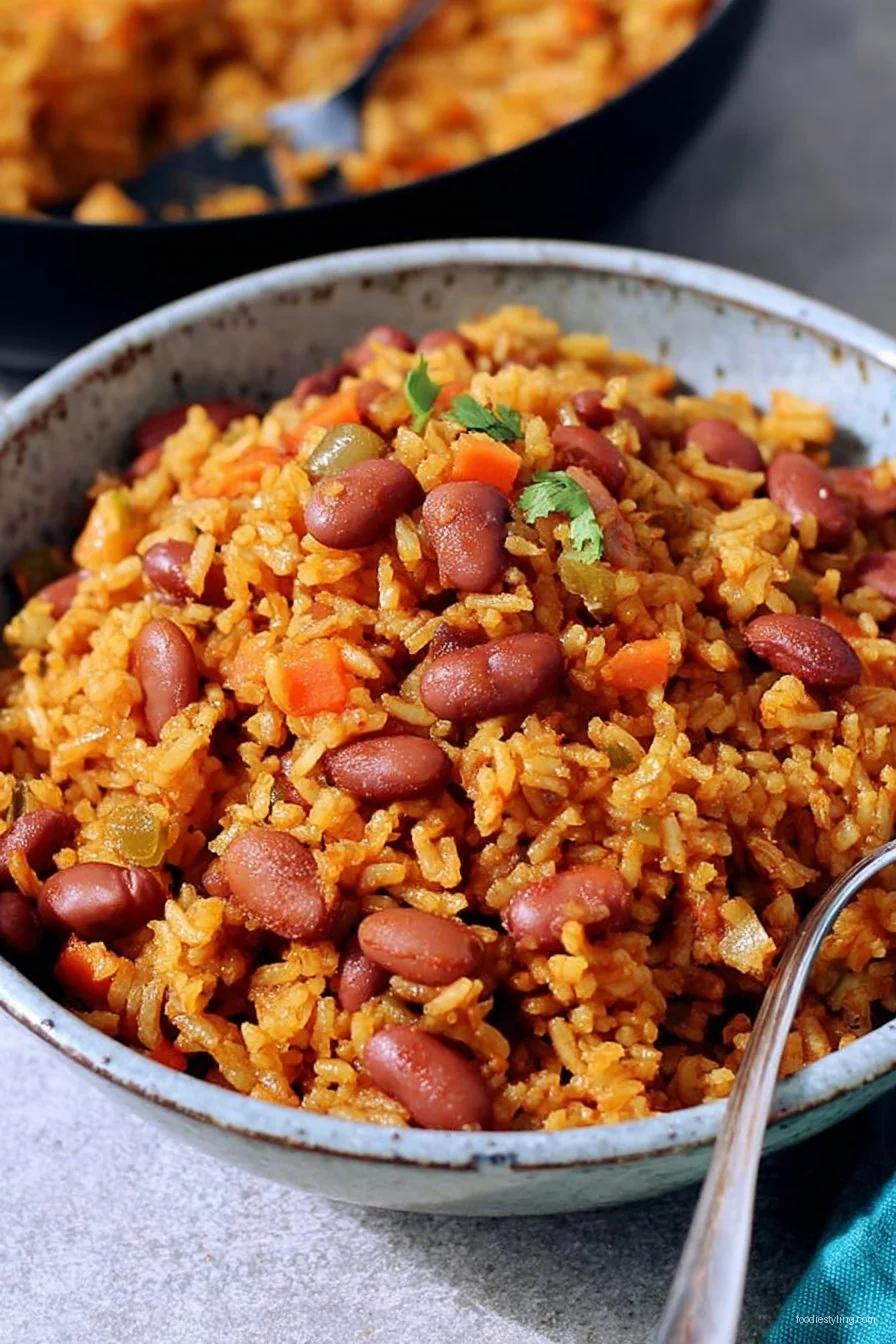 Spanish Rice And Beans cooking process