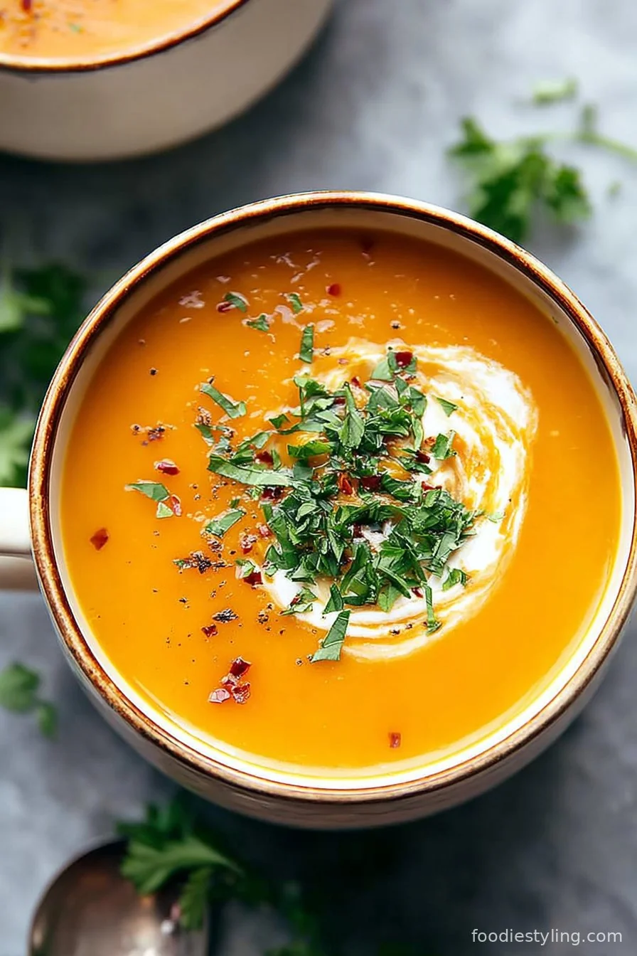 Spicy Butternut Squash and Sweet Potato Soup cooking process