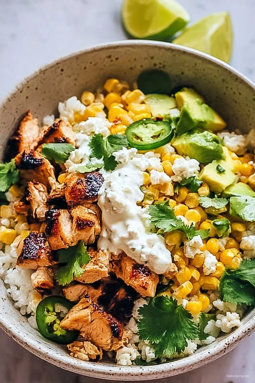 Street Corn Chicken Bowl Recipe cooking process