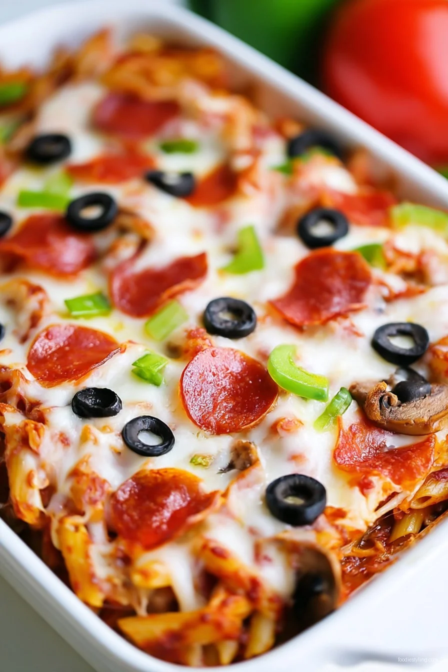 Supreme Pizza Casserole cooking process