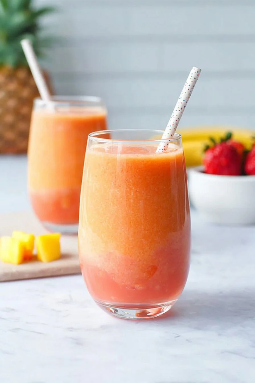 Tropical Smoothie Sunrise Sunset Recipe cooking process