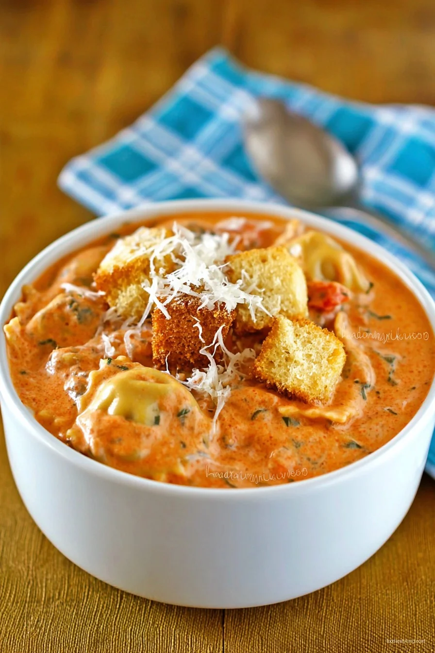 Tuscan Ravioli Soup cooking process