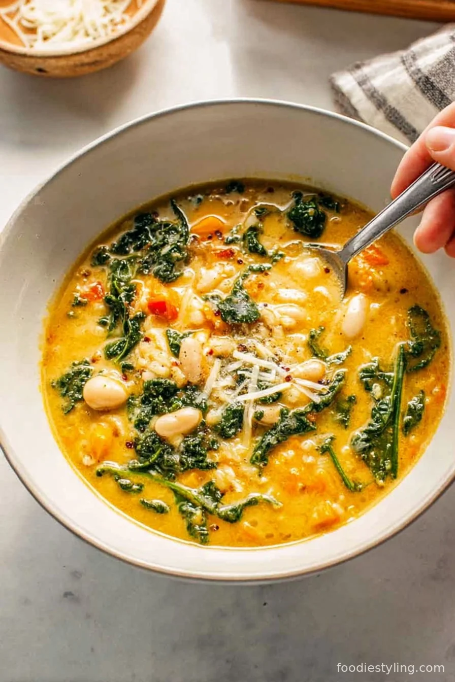Tuscan White Bean Soup with Kale cooking process