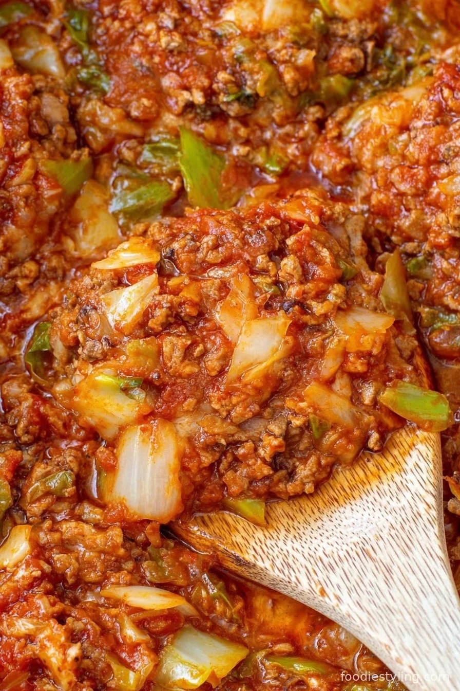 Unstuffed Cabbage Rolls cooking process